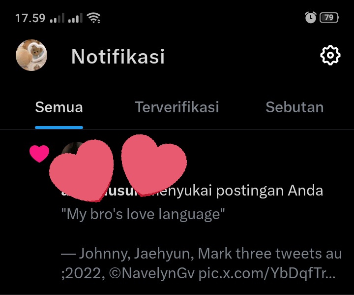 Kaget banget. Setelah 3 tahun threetweet yg aku buat masih dapat notif like😭