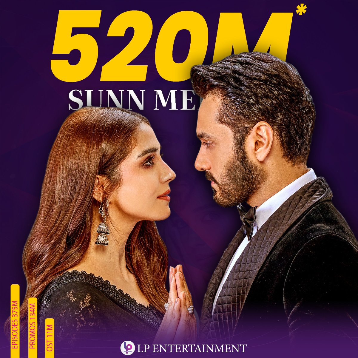 LP_Entertainmnt's tweet photo. Sunn Mere Dil's story is taking massive turns and so does attracting the viewers as well, The drama has now crossed a whopping 520 million views on YouTube and shows no signs of slowing down. 🔥👏🏻
#WahajAli #MayaAli #LPEntertainment #SunnMereDil #LPE #GeoT #7thSkyEntertainment https://t.co/vaBZmw7Uv2