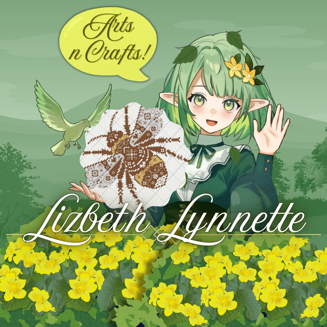 LizzyLynny's tweet photo. Join me this evening at 5-8pm MST for crafts and chatting! I hope to see you there!💛🤍💚:
 #AniLive https://t.co/8VQoLRnack
#Vtuber #ENVtuber #Art #CrossStitch #LiveStream #Streamer #Stream https://t.co/k5oqoGfcdT