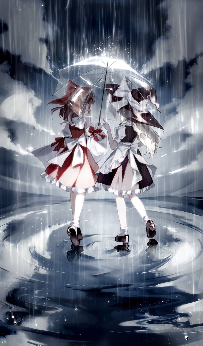 博麗霊夢 ,霧雨魔理沙 「#三連休はフォロワーが増える 」|花夜🥀春例い14bのイラスト