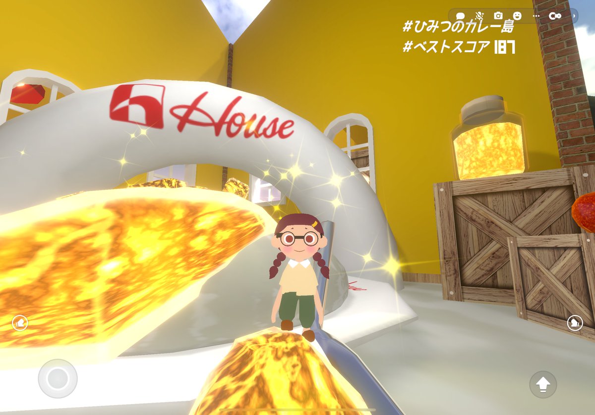 ponka_baby's tweet photo. 出来たばかりのア��ター「みつあみ太郎」で初お出かけしたのはハウス食品さんの「〜あつまれ、カレー好き！〜ひみつのカレー島」アスレチックしてきました🍛Cluster上で使えるデジタル・オブジェクトアクセサリーももらえるらしく喜んでた✨ https://t.co/kADm8VYtmf