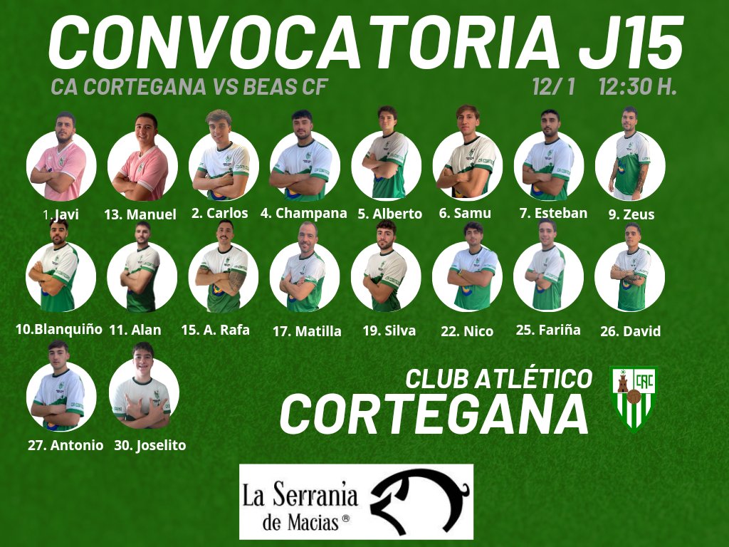 Convocatoria para el primer partido del año.