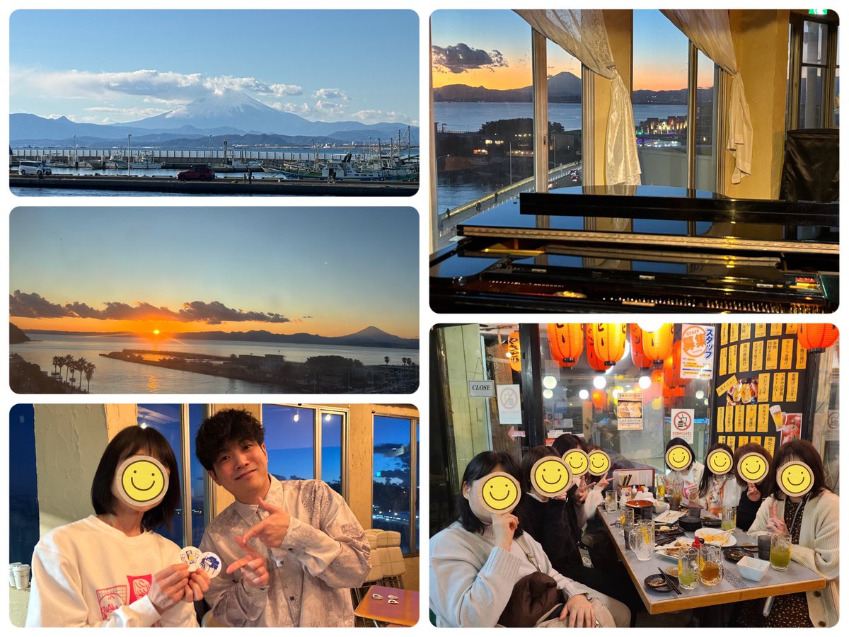 #よっしーのピアノ
2025新年会in江ノ島
行ってきました🎹🌊

新曲のお披露目が3曲🎶
初のボーカル曲も✨
どの曲も素敵💓
早くまた聴きたいです☺️
今年はアルバム出してほしいなぁ☺️
 
リクエストもありがとうございました😊

帰りは2次会へ🍻
盛り上がってめっちゃ楽しかった🥰🎶
良き一日でした😊