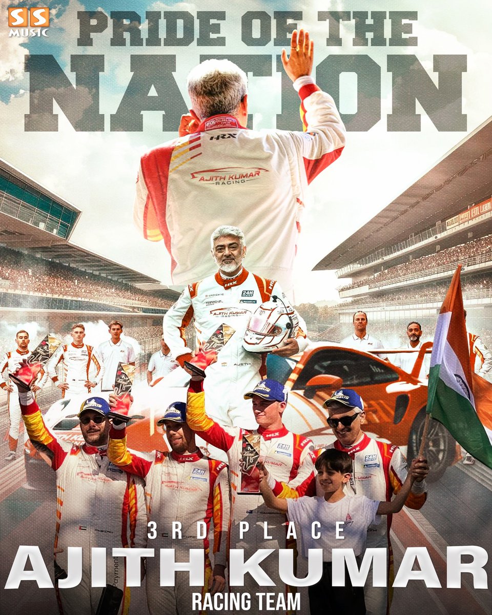 Inspiring generations, shaping futures &amp; Pride of Our Nation 🏆🇮🇳 

#AjithKumar #AjithKumarRacing #AKRacing #24HDubaiRacing #VidaaMuyarchi #GoodBadUgly #SSMusic