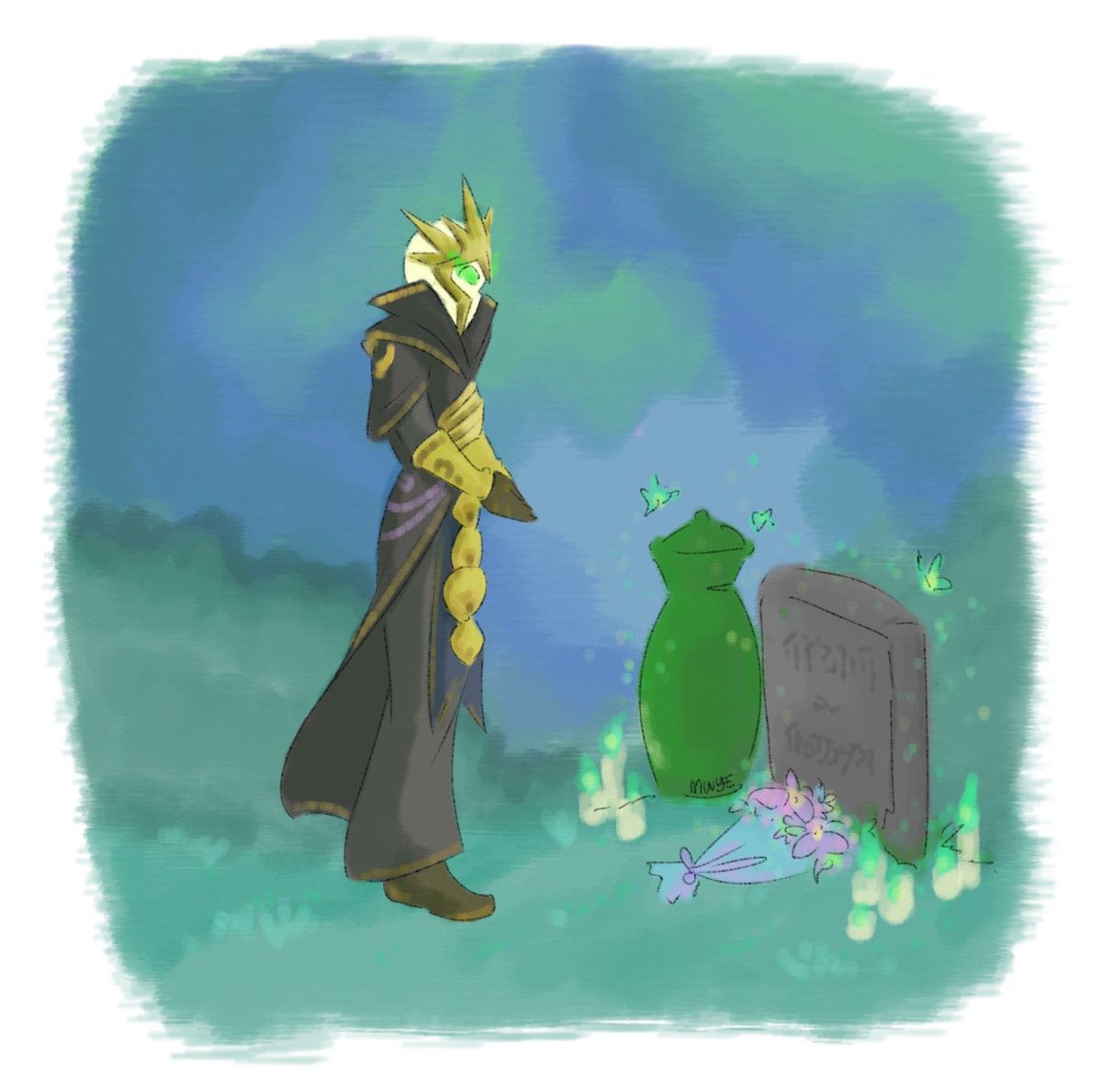 cheeweekiwi's tweet photo. Thinking about Rook being allowed to return as a spirit after death so he can be by Emmrich's side forevermore 🥺 

#emmrook #veilguard #DragonAge https://t.co/yKSxXqGRLp