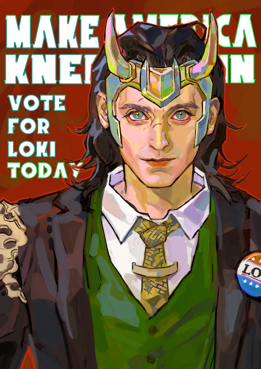 helium_raven's tweet photo. redid an old painting because I was rewatching loki https://t.co/rOFSkmQWHF
