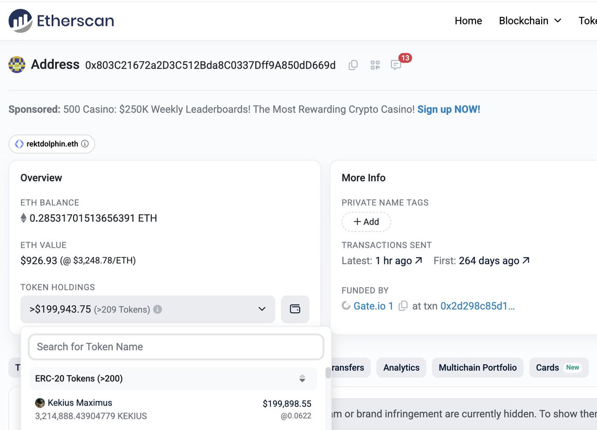 rektdolphin.eth would still have $1.10M USD if he held $PEPE instead of FOMOing into $KEKIUS

He is currently holding just under $200K in $KEKIUS.

$1 million dollar lesson right there.
