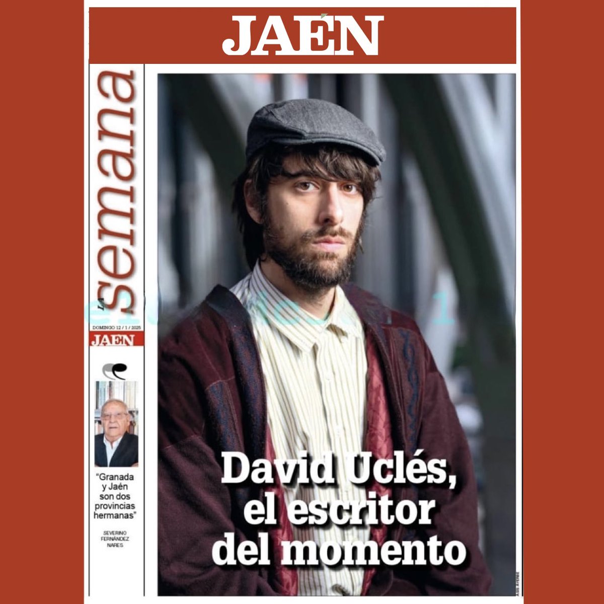 El <a href="/DiarioJAENes/">Diario JAÉN</a> me dedica hoy la portada de su suplemento cultural y cinco páginas de reportaje. Uno de los más completos que me hicieron. ¡Gracias, paisanos! Y gracias, <a href="/juanespejo_jaen/">Juan Espejo</a>, por la lírica y cariñosa crónica. ¡Feliz de que mis paisanos me retraten con tanta estima!