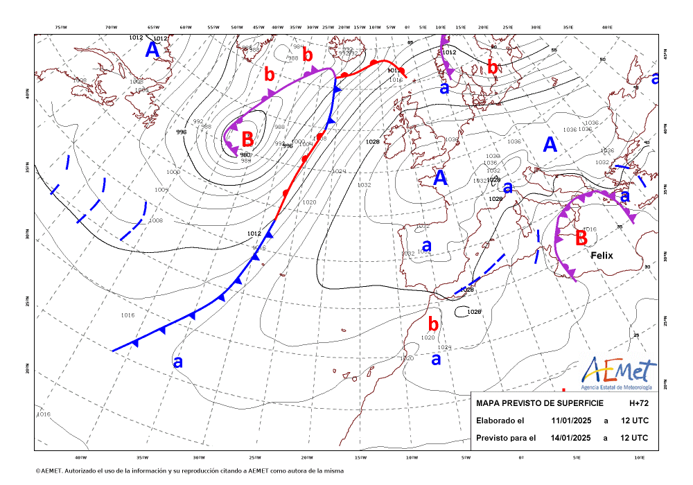 crballesteros's tweet photo. #ClimaEnMapas. Mapas de superficie previstos para H+48, H+60 y H+72, obtenidos de #AemetOpenData.
https://t.co/IsdPiSLOSM https://t.co/M3h5NmOhc4