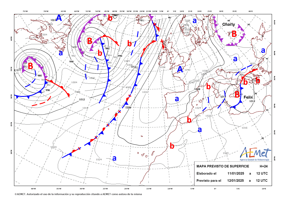 crballesteros's tweet photo. #ClimaEnMapas. Último mapa de análisis de superficie y previstos para H+12, H+24 y H+36, obtenidos de #AemetOpenData.
https://t.co/IsdPiSLh3e https://t.co/A9UENzQ2XQ