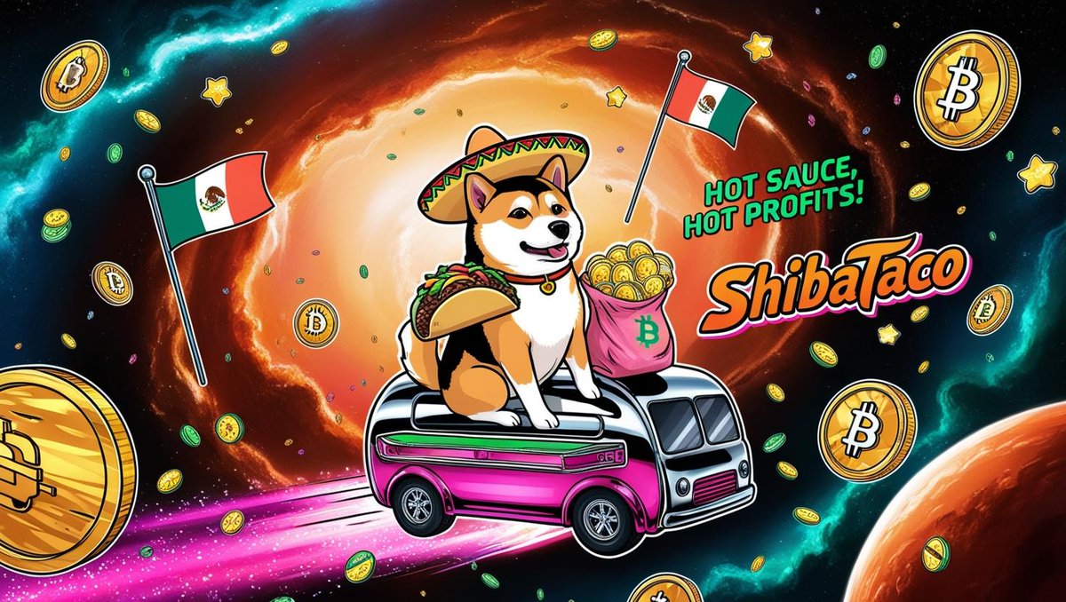 ShibaTacoCoin's tweet photo. 🔥🌮 The countdown is ON! 🌌🐕‍🔥

Crypto fam, are you ready for the spiciest MEME COIN to set your wallets on fire? 🚀🔥 $ShibaTaco isn’t just a coin—it’s a revolution fueled by tacos, memes, and pure fun! 🌮💎 https://t.co/SXyxq0IMpe