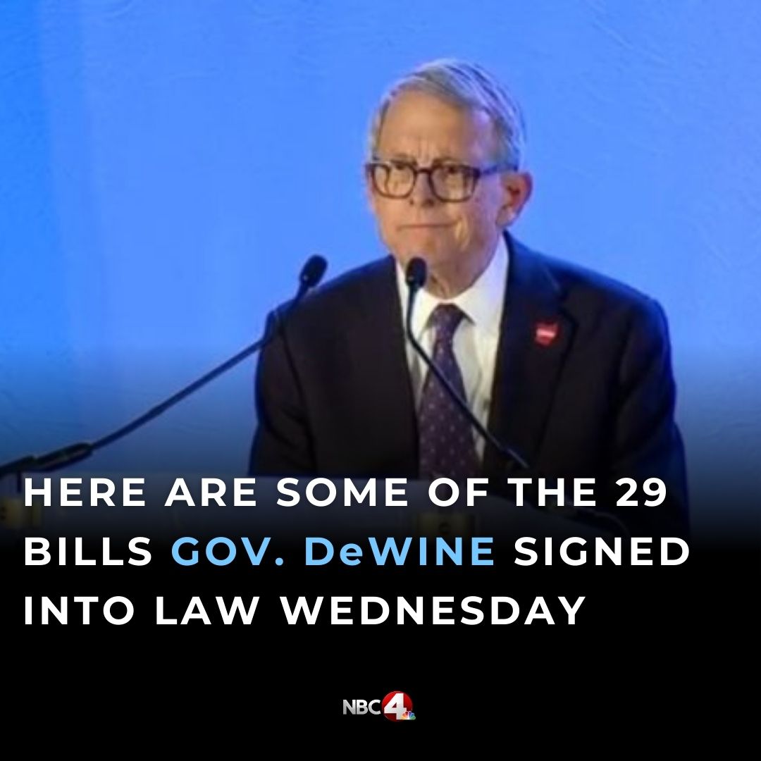 Ohio Gov. Mike DeWine signed 29 bills into law on Wednesday, including the “Parents' Bill of Rights” and Braden's Law. nbc4i.co/4h7EzIk