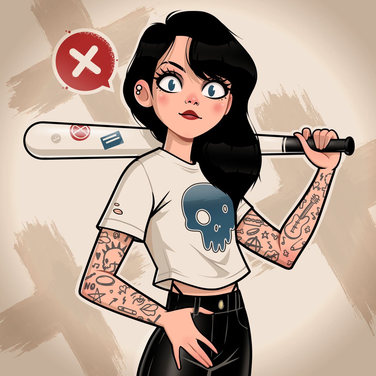 imlovepixels's tweet photo. Who needs rules when you’ve got attitude? 🔥
#RebelVibes #TattooArt #StrongWomen #EdgyStyle #SkullMood #PowerMove https://t.co/DYGZFCAso4