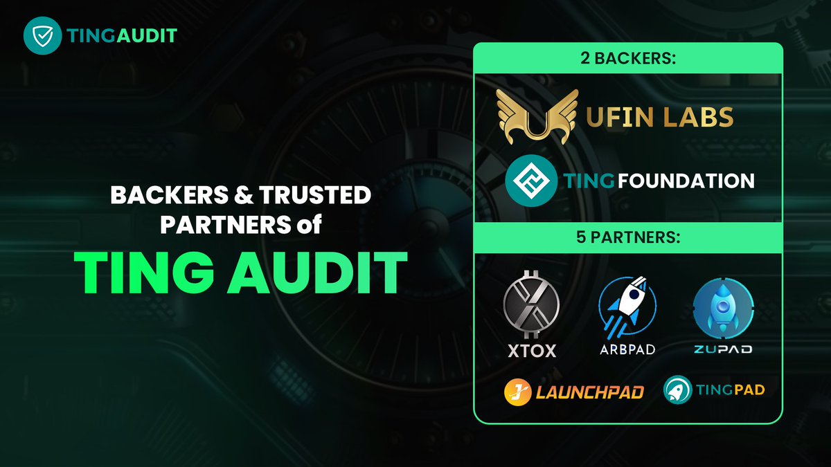 TingAudit's tweet photo. 🤝 BACKERS &amp; TRUSTED PARTNERS OF TING AUDIT

At Ting Audit, our journey towards ensuring blockchain security and excellence is powered by our incredible backers and partners

Join us in building a safer blockchain future! https://t.co/rOhJlUsXOz