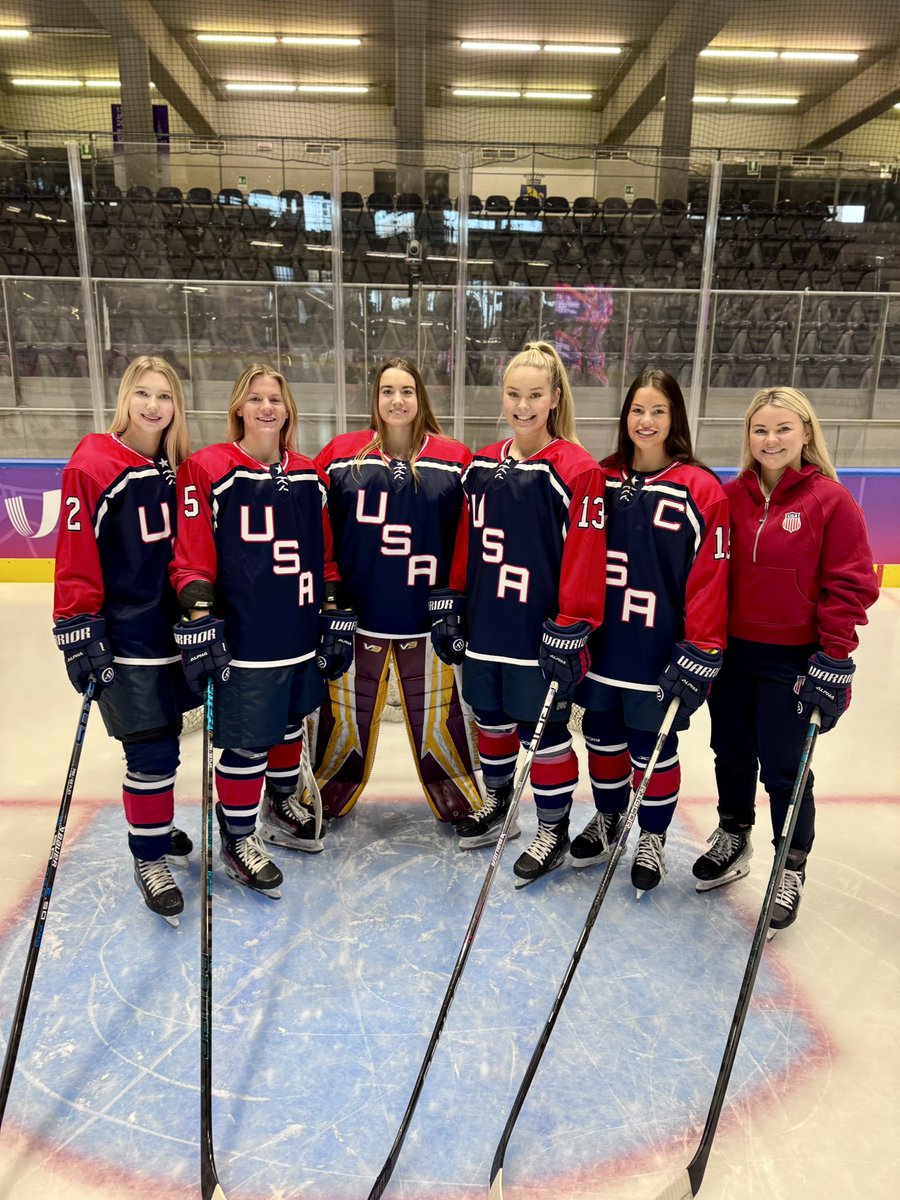 WomensHockeyASU's tweet photo. Our Sun Devils representing Team USA in Italy begin pool play Sunday, January 12th against Czech Republic at 4:30pm local, 8:30am MT. 

Live broadcast will be online at https://t.co/J7Jj5sX2rz. 

🔱 | #LeaveALegacy https://t.co/QSh7RzUxIZ