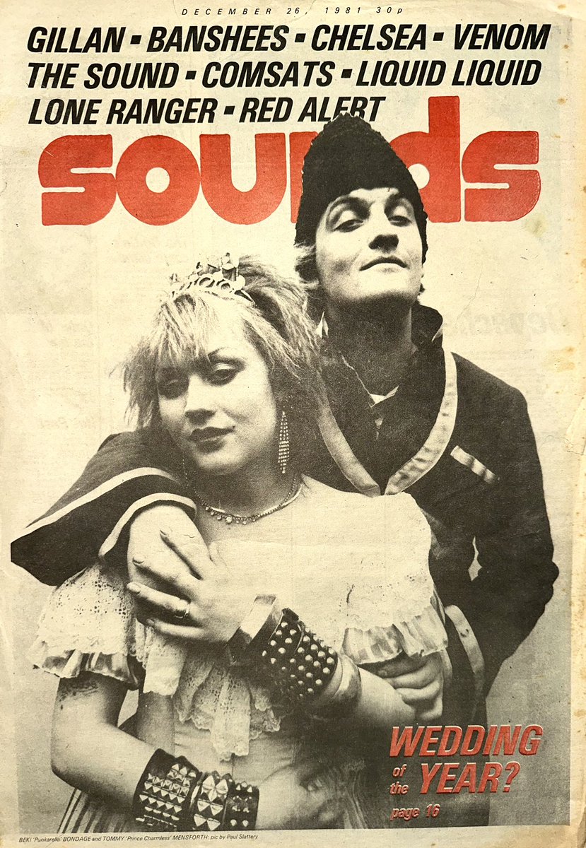 ZoundsAbound's tweet photo. Beki Bondage & Mensi from #AngelicUpstarts are the adoring couple on this week’s cover, as Sounds delivers a festive pantomime, ‘Punkerella’.
A stellar cast includes @OzzyOsbourne as Tinkerbell, #AngryAnderson as the Giant & @myMotorhead as the 3 wise men!
Sounds Dec 26th 1981 https://t.co/jpaBDc3z1h