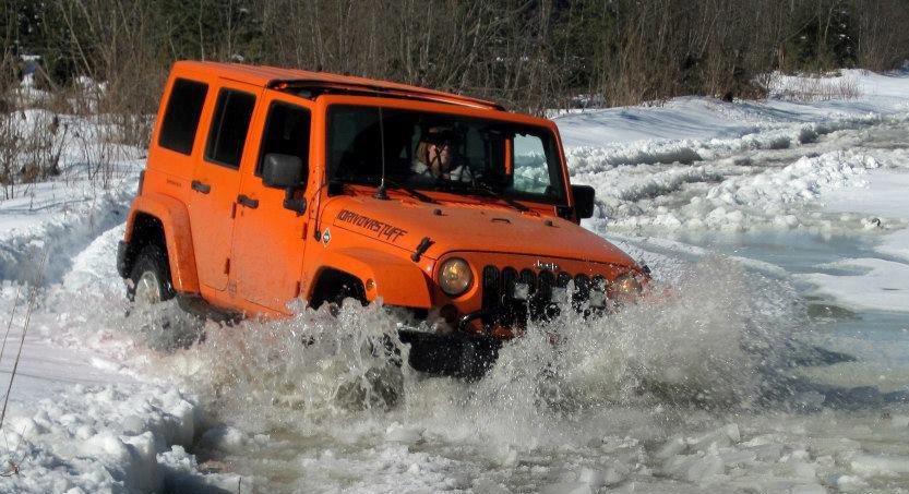 iamlynda's tweet image. Throwback to my first time to the spillway. I was terrified! but we crushed through that ice! &amp;amp; look at my baby Hellcat! Complete stockie!! 🧡😍🧡😍 #jeep #wrangler #offroading #4x4