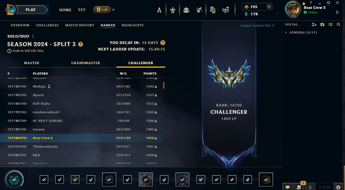 Even though I hit 1,450 LP 60% win rate and qualified for EMEA in my first competitive year at 18, I couldn’t find the right project for 2025. I’ll be focusing on pushing for rank 1 and learning discipline through MMA. I’ll still be looking for any opportunities for spring!