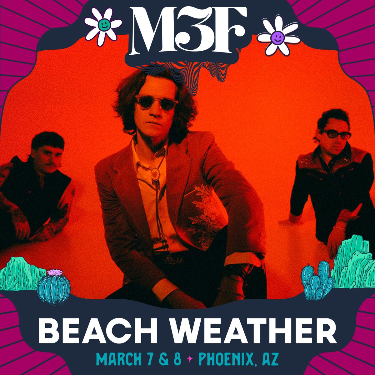 M3F Fest (@m3ffest) on Twitter photo Get ready to vibe with <a href="/beachweather/">BEACH WEATHER</a> at #M3F2025! 🌊
From laid-back alt-pop to heavy beats, their latest album Melt is here to set the desert on fire.
Don’t miss out—grab tickets at m3ffest.com 🎟️✨ Get ready to vibe with <a href="/beachweather/">BEACH WEATHER</a> at #M3F2025! 🌊
From laid-back alt-pop to heavy beats, their latest album Melt is here to set the desert on fire.
Don’t miss out—grab tickets at m3ffest.com 🎟️✨
