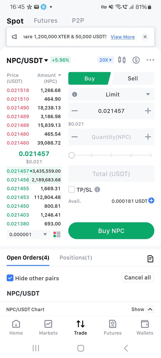 DgenNaut's tweet photo. @KAPOTHEGOAT01 Someone knows something on Mexc right now.  Some serious Buy orders coming in https://t.co/0GULs3zWEn