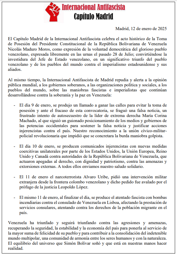 Movimiento Solidaridad con Revolución Bolivariana tweet media