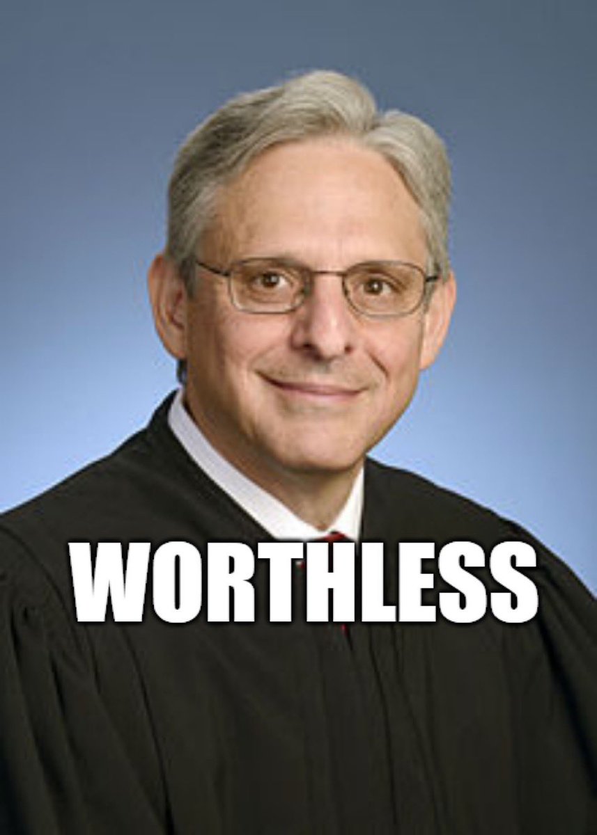 aintscarylarry's tweet photo. Merrick Garland: A case study in complete and utter cowardice. Prosecuting the most heinous criminal in US history should have been a slam dunk but he let him off the hook. Now that criminal is about to be president again. He’s not just a spineless coward, he’s a goddamn traitor. https://t.co/r9d92U4eNs