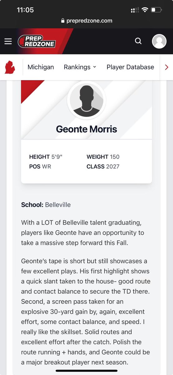 geontemorris6's tweet image. Thank you @alex_pallone for the article🙏🏾
I’m just getting started. @CoachRayRapley @calvintip87 @CoachLeeBo @JavidJames8 @Kevin_7Rogers @PrepRedzone @MIexposure