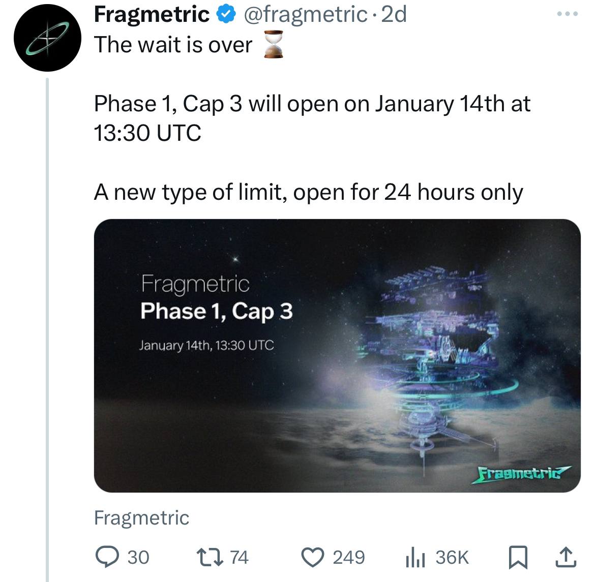adivraza's tweet image. ⚡️Fragmetric
On January 14, Fragmetric pools will open app.fragmetric.xyz/referral?ref=H…
Get your $SOL ready in your wallets. You will have 24 hours to deposit on January 14.