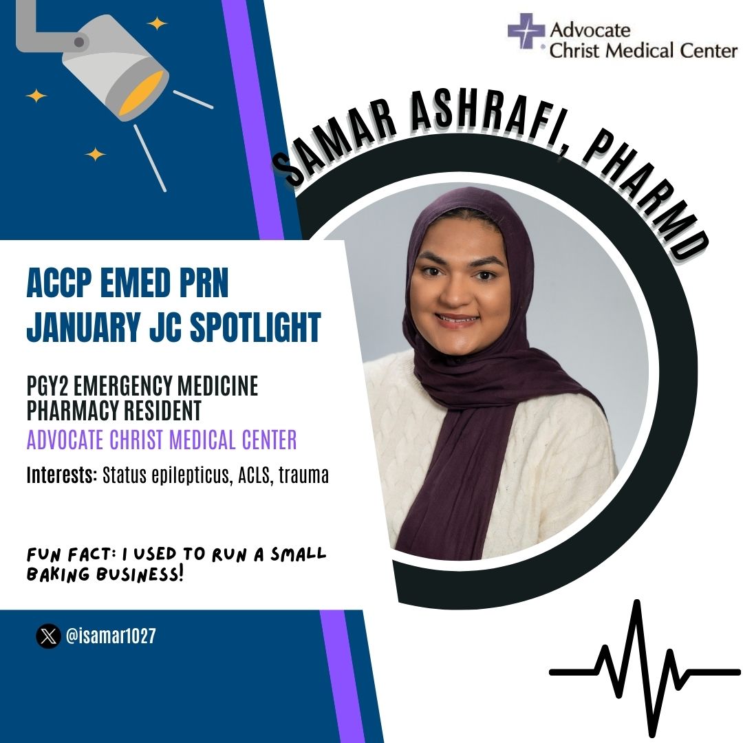 <a href="/celia_bressler/">Celia Bressler</a> Dr. Samar Ashrafi, PGY2 EM Pharmacy Resident from Advocate Christ Medical Center, will be presenting on reducing 💉 diltiazem-related hypotension in 🫀 atrial fibrillation: role of pre-treatment intravenous calcium sciencedirect.com/science/articl… <a href="/isamar1027/">Samar</a> #EMRx #TwitteRx