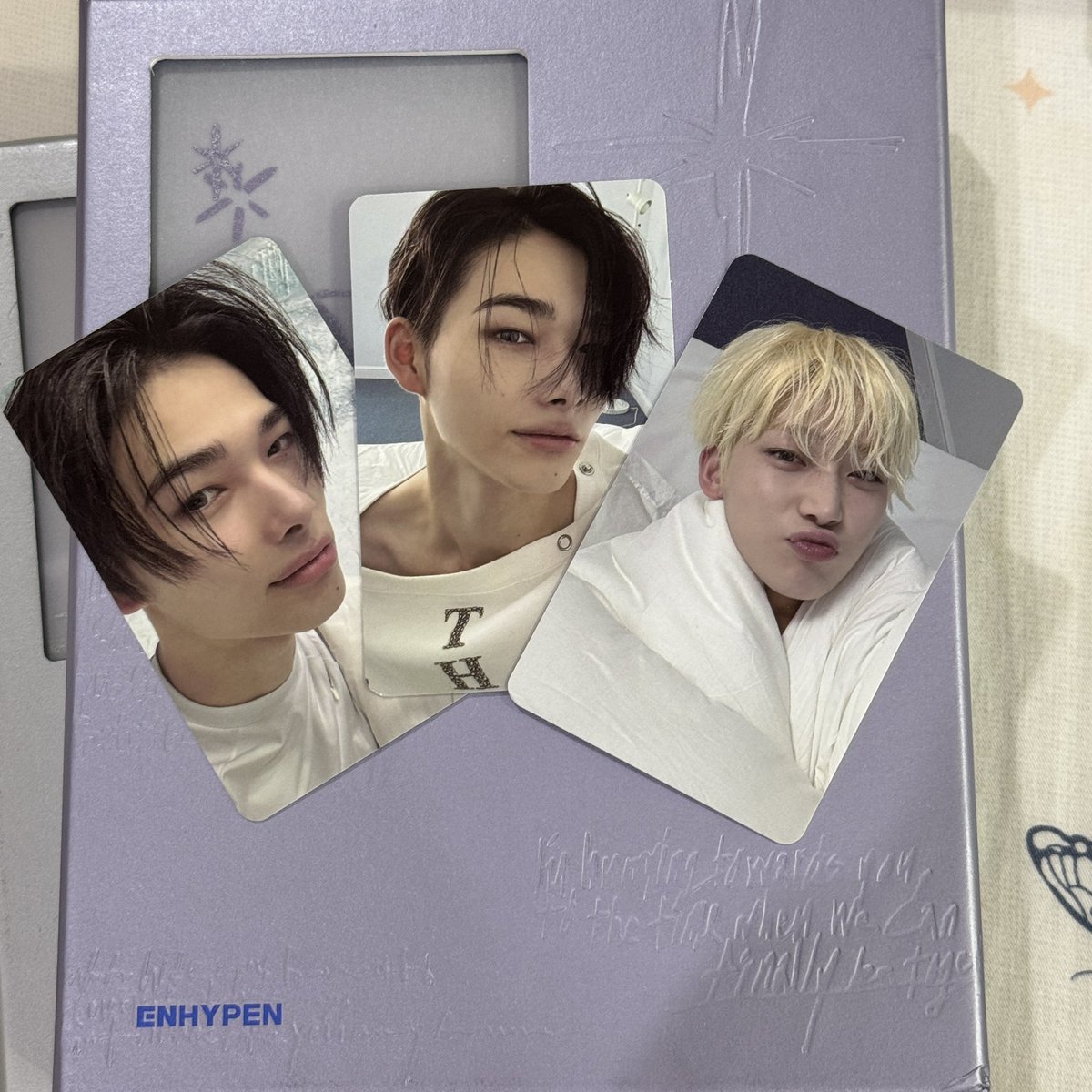 yyenx2's tweet photo. wtt/wts enhypen daydream photocards

ref to pic 2:
have - green
want - pink 

also wtt jake/sunoo postcards in pic 3, lmk who you have 🩵

or wts niki - rm10 ea

#pasarENHYPEN #pasarENHYPENmy https://t.co/DcNJVQv9Ve