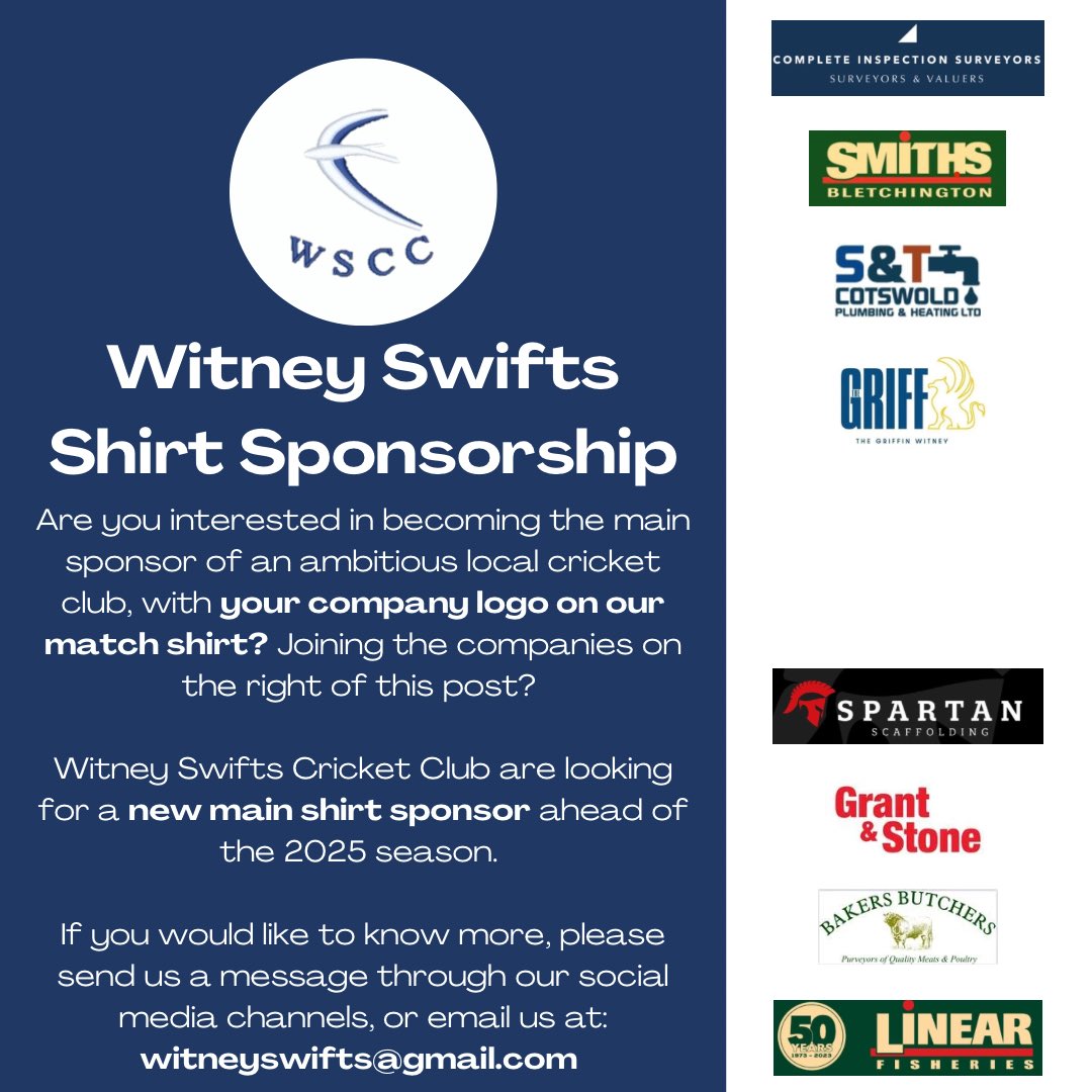 We are looking for a main sponsor! If you are interested, drop us a message 🏏