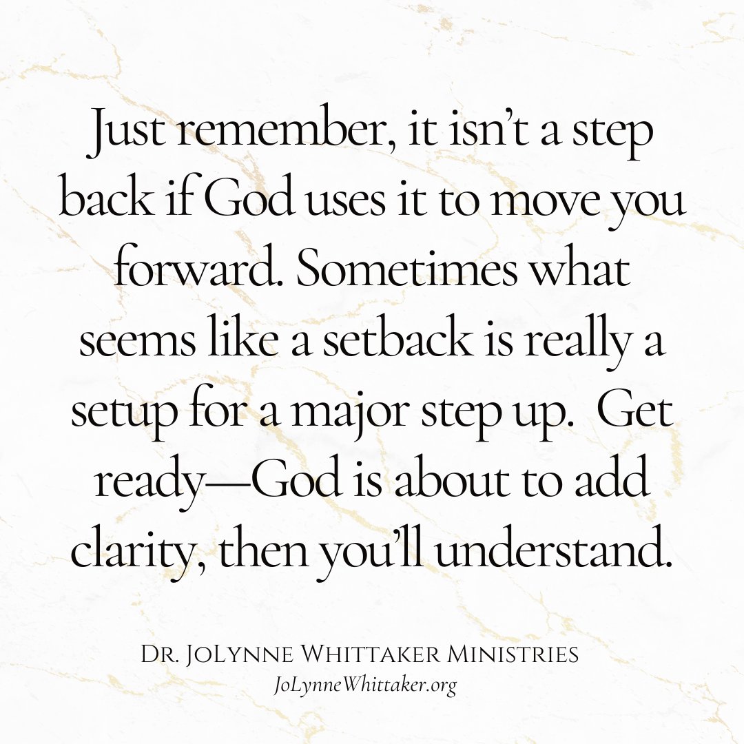 DrJoLynneW's tweet image. A WORD FOR SOMEONE.  What if it isn’t really a step back but actually, a STEP UP into something relevant and real in ways you never imagined or saw coming for your life?

The plan of God is deep and profound, multi-faceted and seemingly a mystery, because He reveals to us…