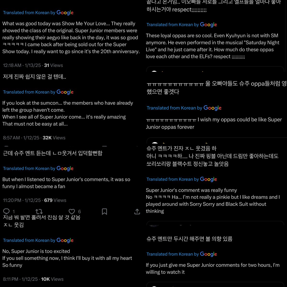 sunflow3rmin_'s tweet photo. few review about suju performance &amp; ment from knetz and non suju fans

/google translate
#SUPERJUNIOR https://t.co/zqwGCHMUhG