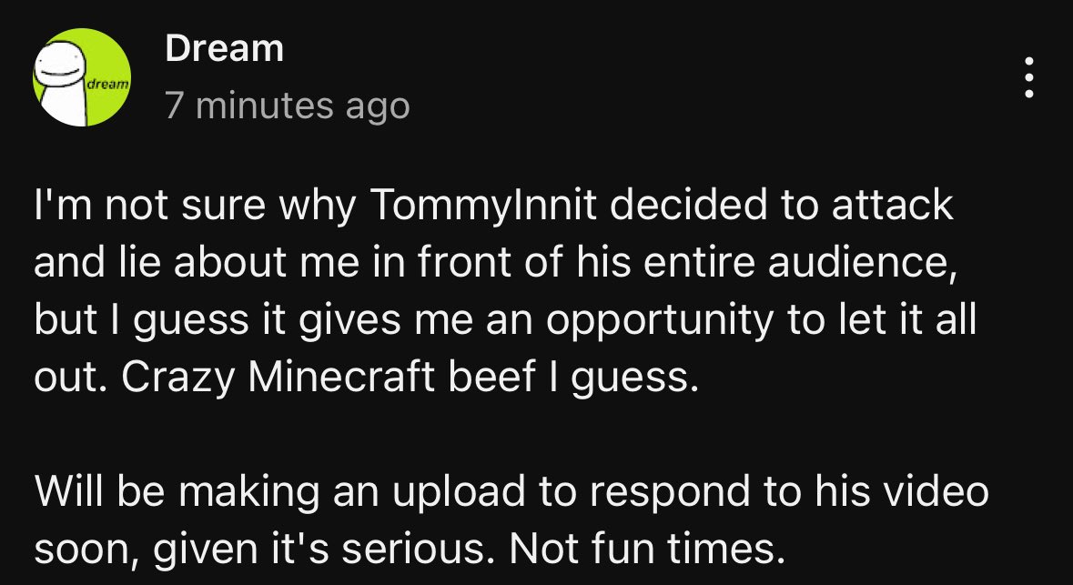 mellohibench's tweet photo. NOOOOO WAY IS HE TRYING TO SAY TOMMY IS LYING OH FUCK YOU MAN https://t.co/iaaHQj6RIR