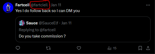 fartceil's tweet photo. someone is trying to impersonate me. im not taking commissions at the moment please dont get scammed be careful. https://t.co/yaCTYHEsVi