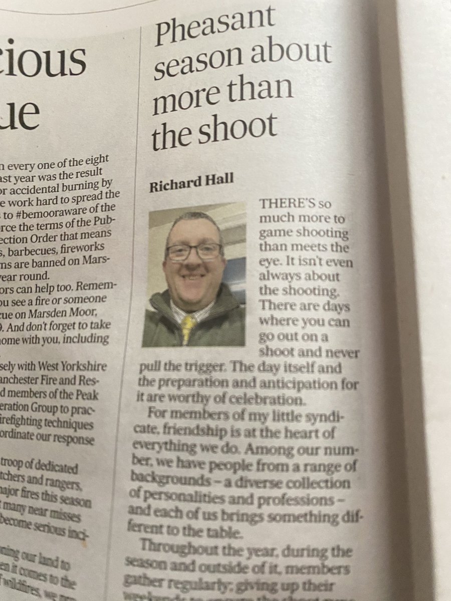 SouthWarbler's tweet photo. Very proud to have an article in this weekends @yorkshirepost promoting the many benefits of a responsible DIY #ShootSyndicate with thanks to @John_Furbisher and @BASCnews for all their support and encouragement #LifeofaShootCaptain https://t.co/YJBfDNSxhd