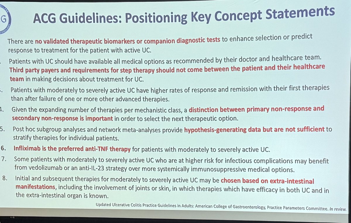Gauntlet thrown <a href="/GuildConference/">GUILD Conference</a>. Difference in how UC guidelines done <a href="/AmCollegeGastro/">ACG</a> vs <a href="/AmerGastroAssn/">American Gastroenterological Association (AGA)</a>. Where do you fall? Regardless good to think about how best to use the therapies we have. <a href="/EdwardLoftus2/">Edward Loftus</a> <a href="/IBDMD/">David T. Rubin, MD</a> <a href="/MLongMD/">Millie Long</a> <a href="/DavidHudesmanMD/">David Hudesman</a>