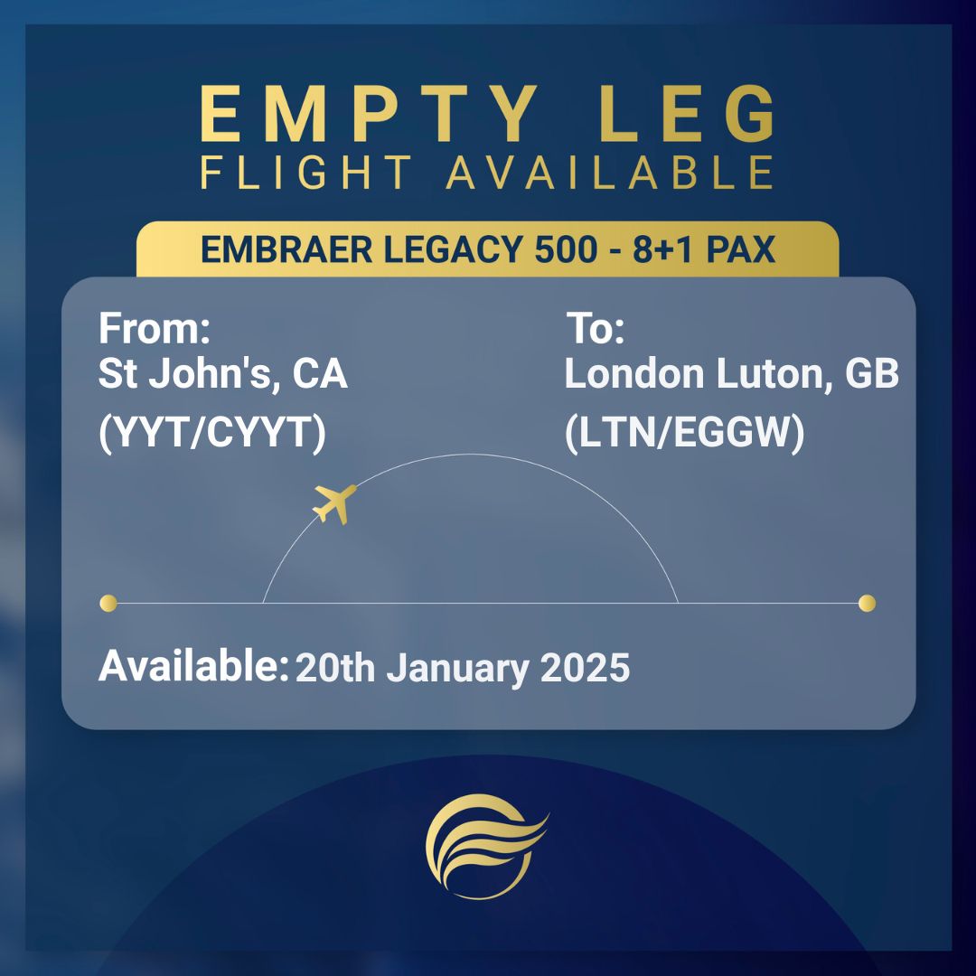 AirCharterScot's tweet image. EMPTY LEG NOTIFICATION: #CANADA - #LONDON
AVAILABLE 20TH JANUARY 2025.

Our distinctive Big Dog is ready to transport you from St John's to the English capital this January.

• +44 (0) 203 598 5392
• 07751 735 992
• charterdesk@aircharterscotland.com
#EmptyLeg #AVbiz #AVBroker