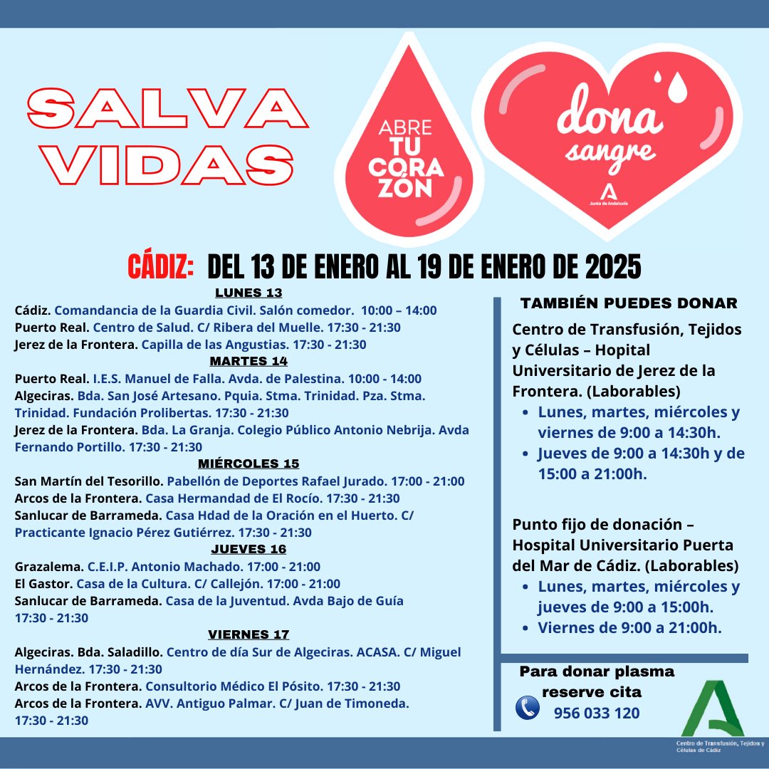 Centro de Transfusión, Tejidos y Células de Cádiz tweet media