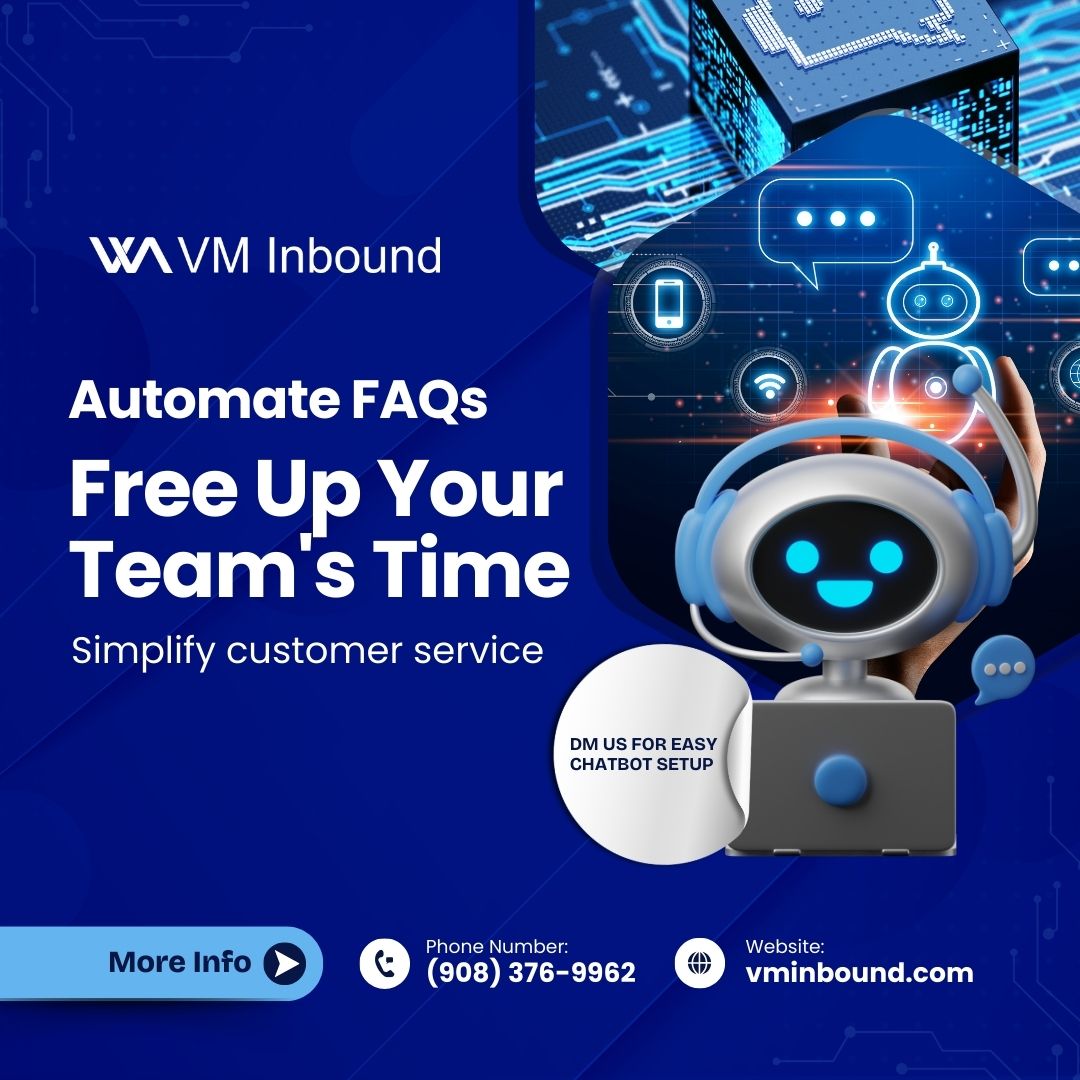 VMinbound's tweet image. ⏳ Automate FAQs, Free Up Your Team’s Time! 🧑‍💻
Simplify your service with AI-powered bots that handle repetitive questions with ease. ✅

✨ Tap the link in bio to explore our latest blogs and more.

#FAQAutomation #ChatbotTips #TimeSaver #BusinessEfficiency #VMInbound