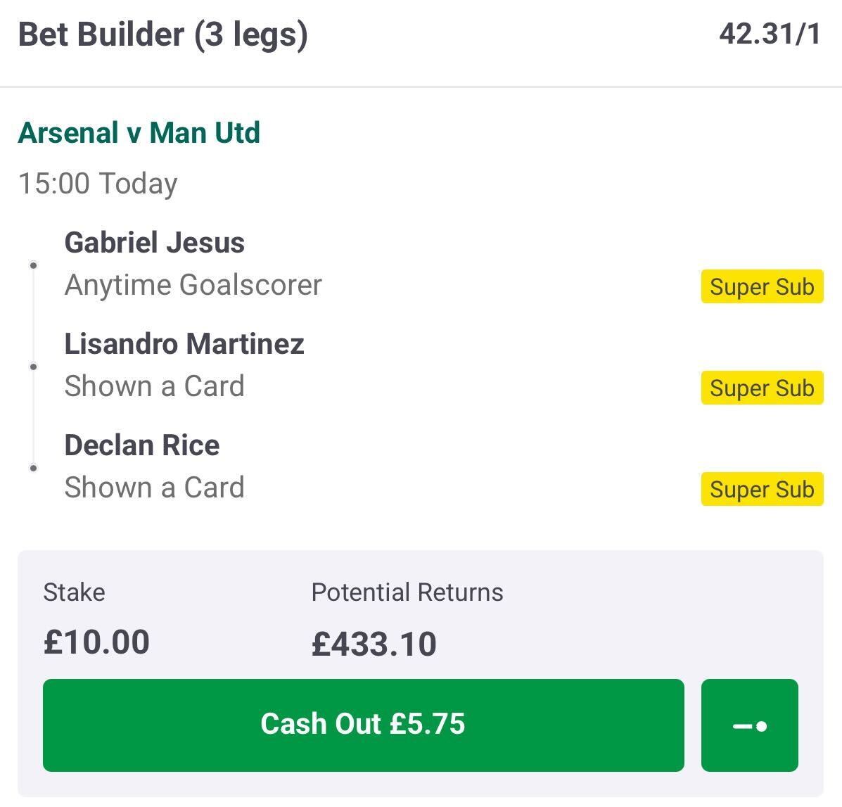 FootyAccums's tweet image. Our Arsenal vs Man United Bet Builder is LIVE!!!!! 😍

ALL selections are covered by Paddy Power's Super Sub promo! ✅

ADD TO SLIP HERE 👇 
footyaccums.bet/SSUB120125

#Ad | 18+ | GambleAware.org