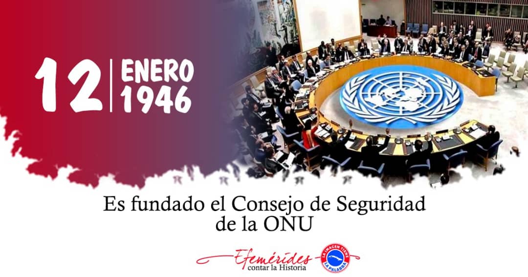 El 12 de enero de 1946, es fundado el Consejo de Seguridad de la ONU.
#LatirAvileño  #SinPerderUnDía <a href="/DrRobertoMOjeda/">Dr. Roberto Morales Ojeda</a>  <a href="/PartidoPCC/">Partido Comunista de Cuba</a> <a href="/JHGcasanova/">julio Heriberto Gómez Casanova</a> <a href="/MMarreroCruz/">Manuel Marrero Cruz</a>