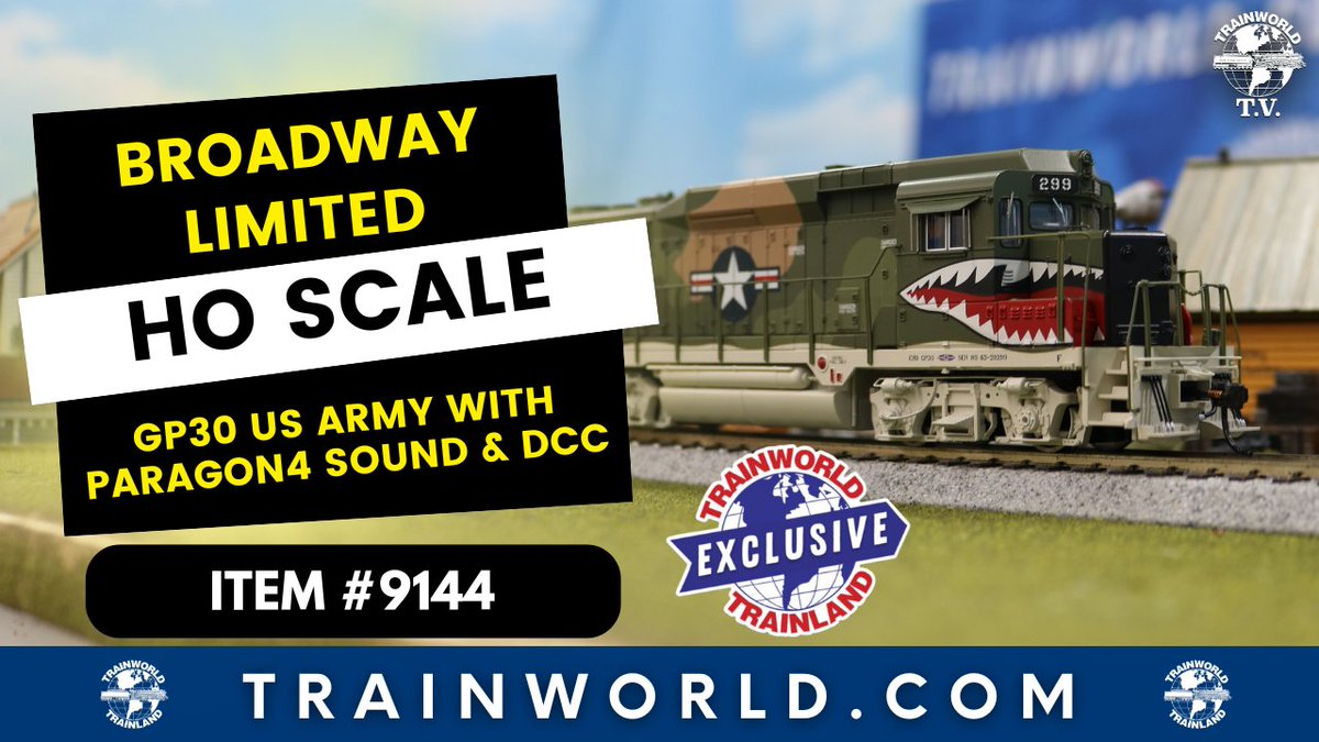 Trainworld's tweet photo. Attention! Our TrainWorld exclusive @BLITrains HO GP30 US Army is here, hut hut hut! 🫡 https://t.co/vNGWOmKcy7
Order today at https://t.co/1RAdwL6qNr! https://t.co/RTMB6LEIfy
#broadwaylimited #hoscale #GP30 #Army #US #fantasyscheme #trainworldexclusive #trainworld #trainland #modeltrains #trains #modeltrain #modeltrainlayout #modeltrainhobby #railfan #toytrain #toytrains #trainset #trainsets #ridewithtrainworld