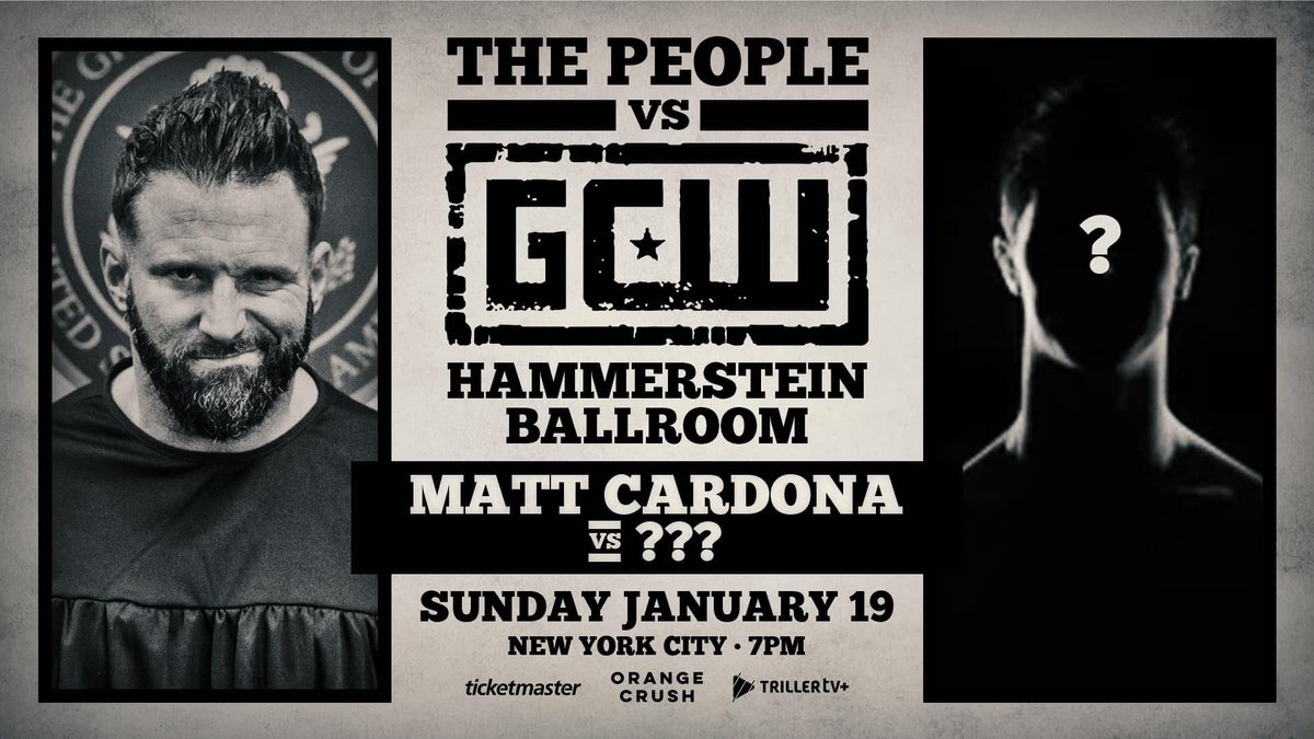 Matt Cardona (@themattcardona) on Twitter photo Next Sunday in NYC may be the most important show in the history of <a href="/GCWrestling_/">GameChangerWrestling</a>.
My match has been snakebit. Here’s some inside news for ya. Eight different matches have fallen through over the past few months.
Now it’s an open challenge…
I will walk into Hammerstein Next Sunday in NYC may be the most important show in the history of <a href="/GCWrestling_/">GameChangerWrestling</a>.
My match has been snakebit. Here’s some inside news for ya. Eight different matches have fallen through over the past few months.
Now it’s an open challenge…
I will walk into Hammerstein