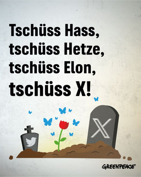 X hat seit der Übernahme durch Elon Musk im großen
Stil Hass und Desinformation Tür u Tor geöffnet Leider ist 1 konstruktiver Diskurs auf X unmöglich geworden.X verliert damit jegliche Legitimation als
demokratischer Diskursraum. Wir fokussieren uns auf Instagram Bluesky+Mastodon