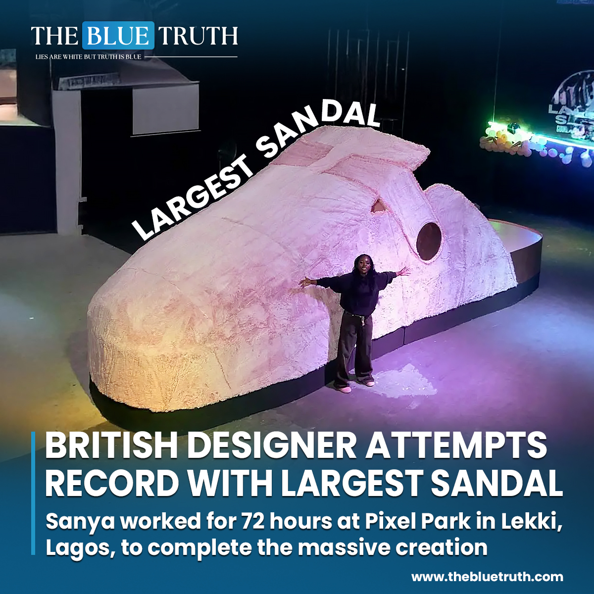 thebluetruth_'s tweet image. Mexico, held the record with a traditional sandal measuring 10 feet, 1.65 inches wide and 24 feet, 5.31 inches long.

#WorldRecord #LargestSandal #BritishDesigner #GuinnessWorldRecords #InnovativeDesign  #UniqueCreations #CreativeDesign #SandalArt #tbt #thebluetruth
