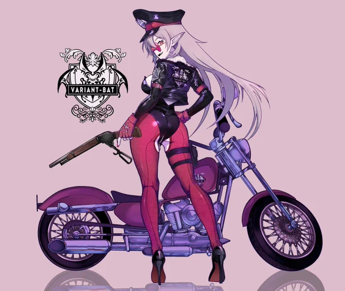 演出カット版 ジャケットやバイクにあるエンブレム。M1887は当初、黒で塗ってました。 