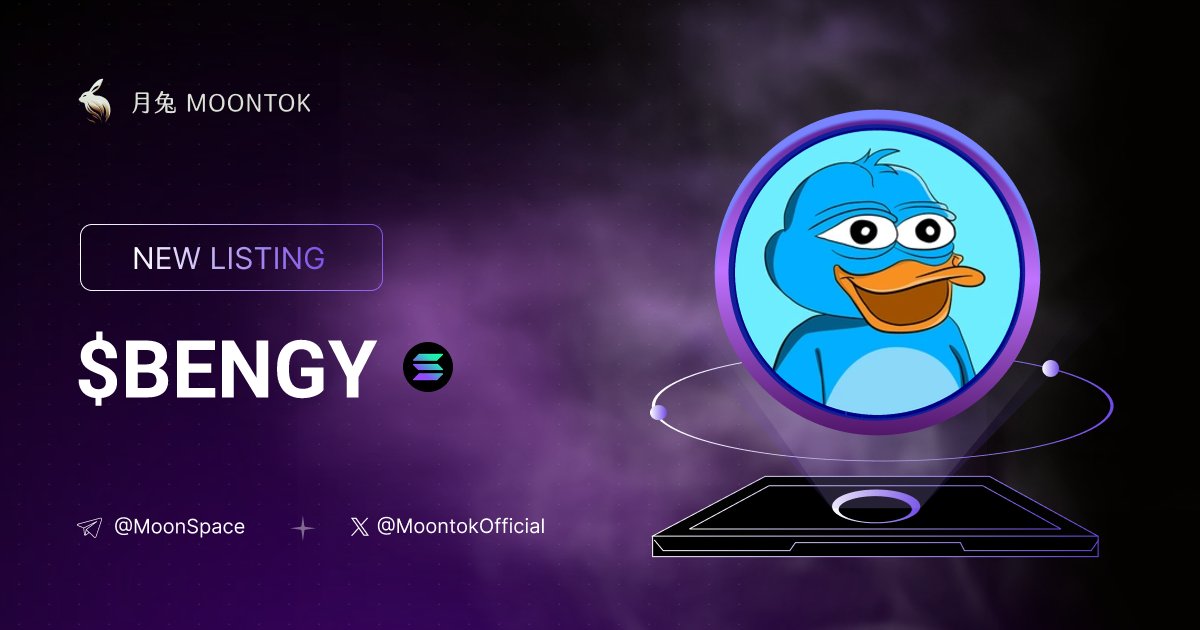 ⚡ 月兔雷霆 - Moontok Xpress

BENGY ( $BENGY )
moontok.io/coins/bengy-1

Ded7Syr7idwcMx3xPvGewk3HjVVtbXfAkw1mXEMZpump

LIQ: $79,028 | MC: $403,560

#altcoin #memecoins @Bengy_cto @moontokofficial