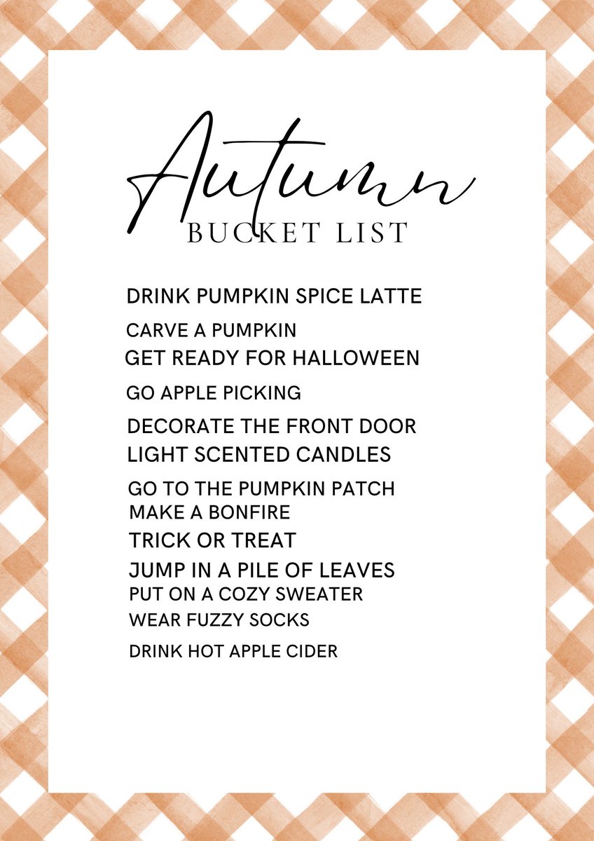 autumn bucket list!

KYLEDREA BRILLIANT SUNPROFESSIONAL
