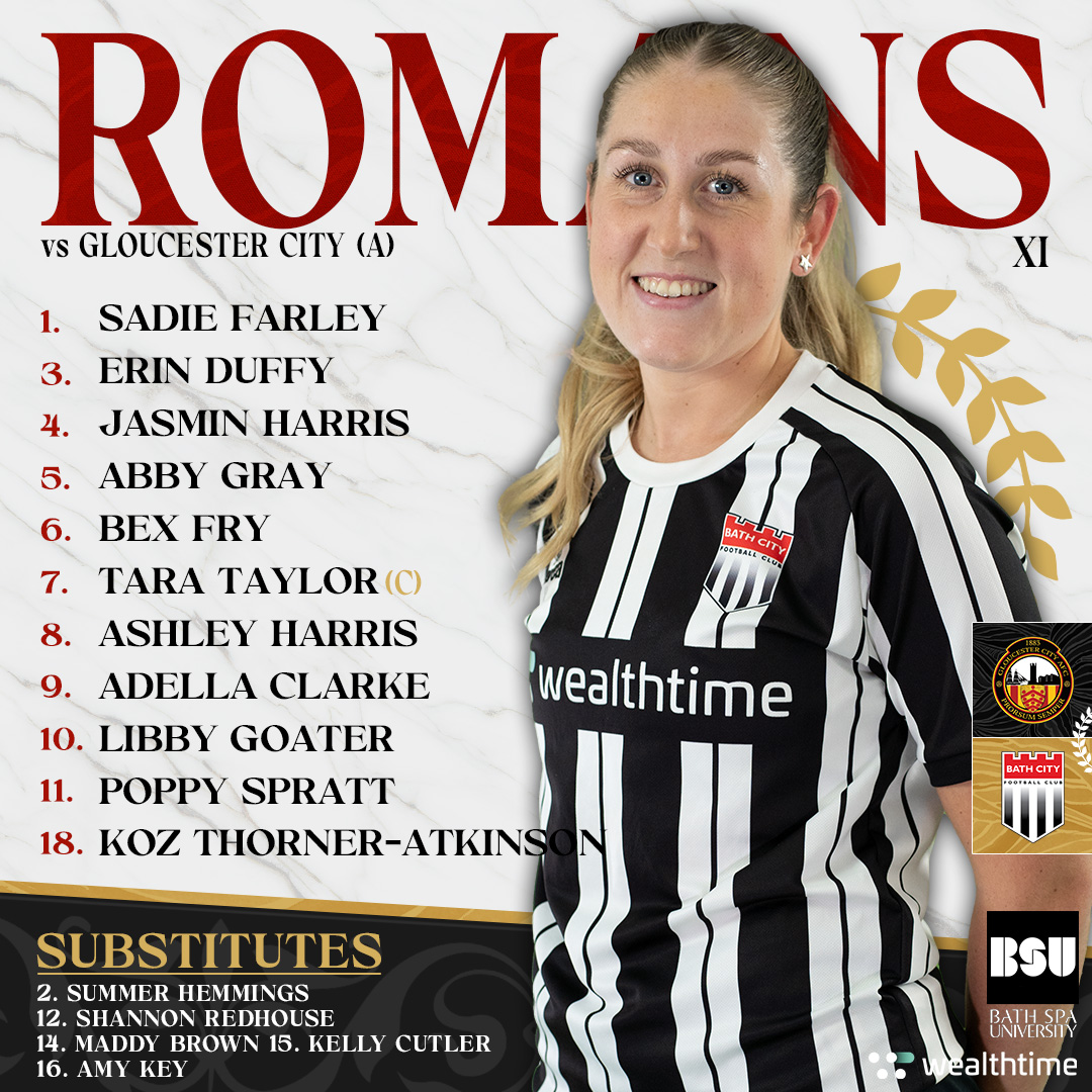 ⚽️ | 𝗧𝗘𝗔𝗠 𝗡𝗘𝗪𝗦

Here is your first Romans lineup of the New Year for this afternoon's visit to unbeaten table-toppers Gloucester City.

Kick off is 2pm, radio commentary by the hosts can be heard here gcafcofficial.mixlr.com/events

⚫️⚪️ #Romans